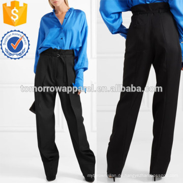 Plissee Wide-Leg Wolle Hosen Herstellung Großhandel Mode Frauen Bekleidung (TA3040P)